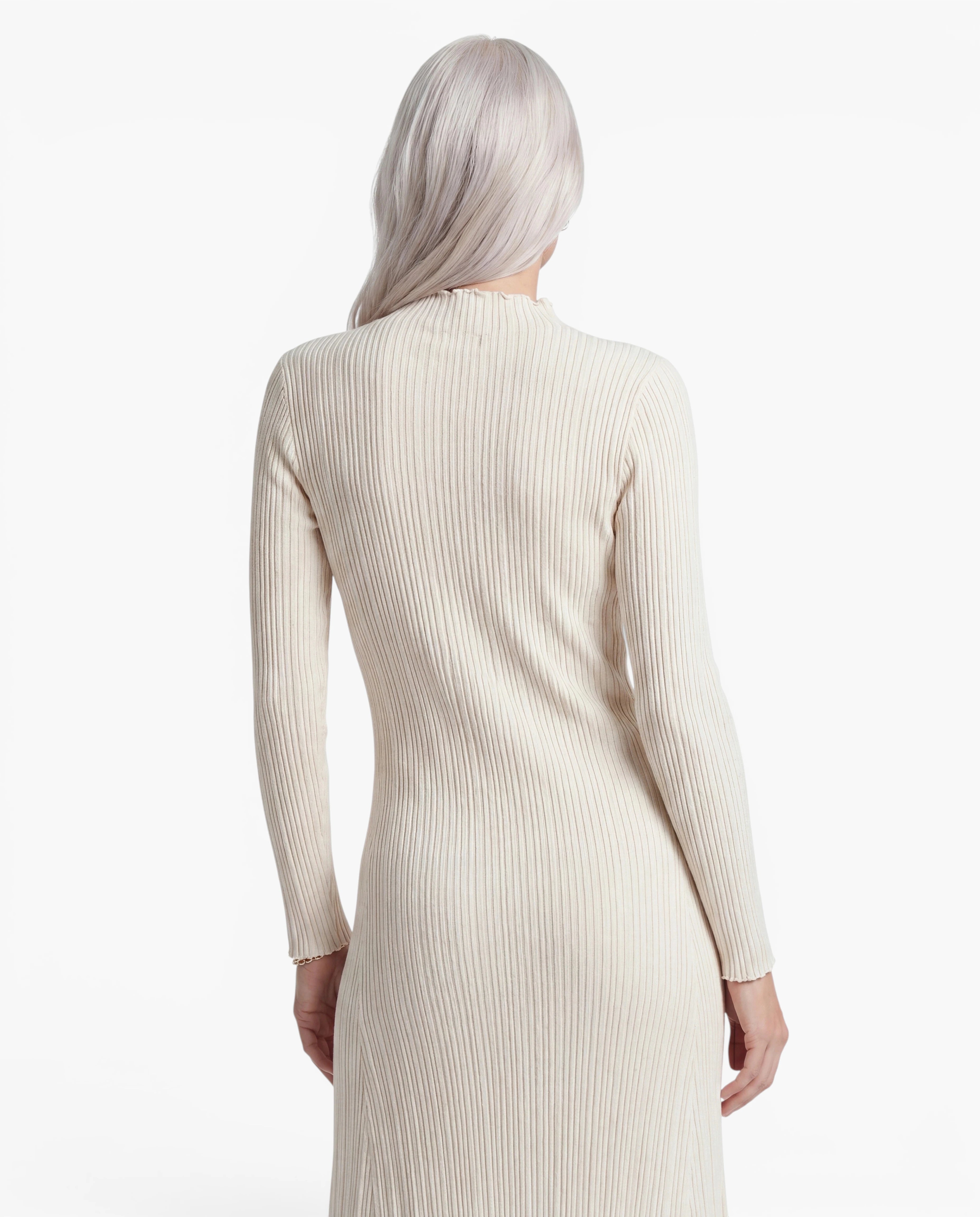 Long Sleeve Ribbed Knit Maxi Dress