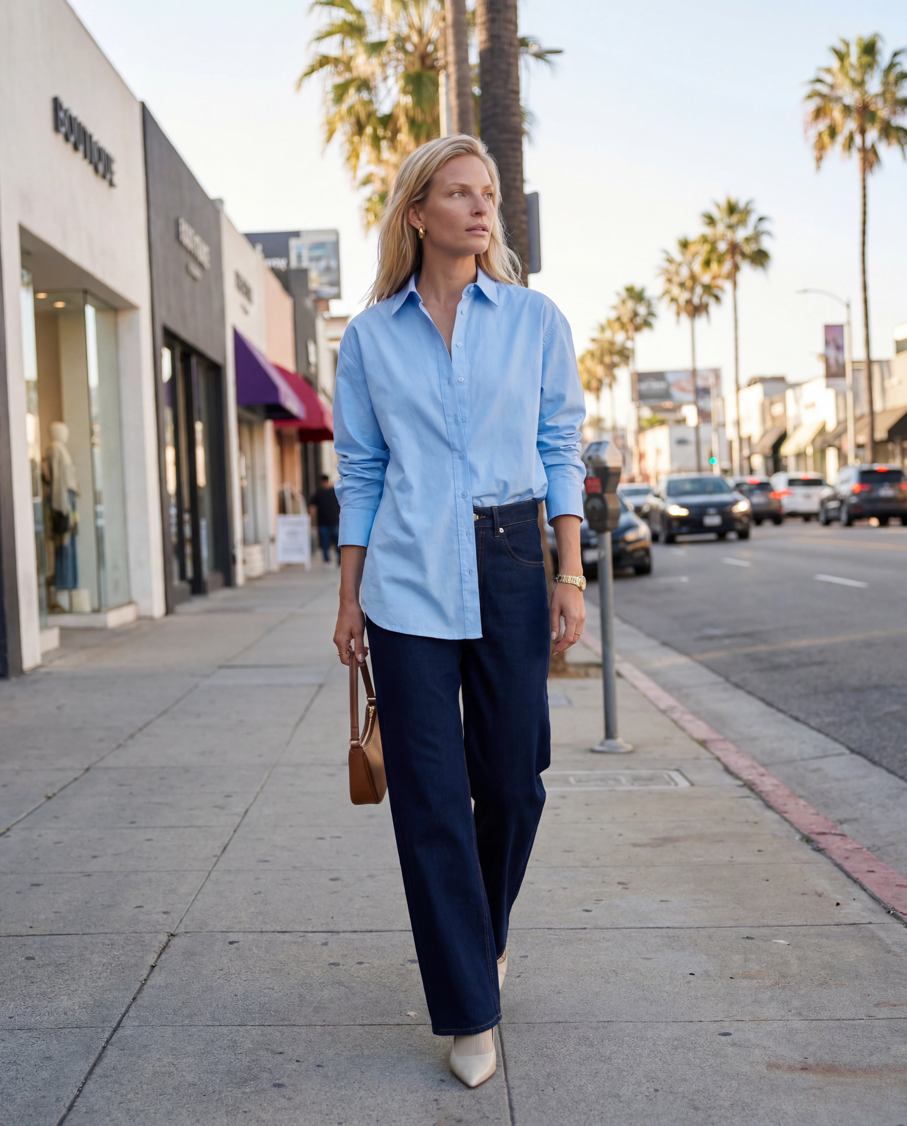 Oversized Cotton Poplin Button Up Shirt