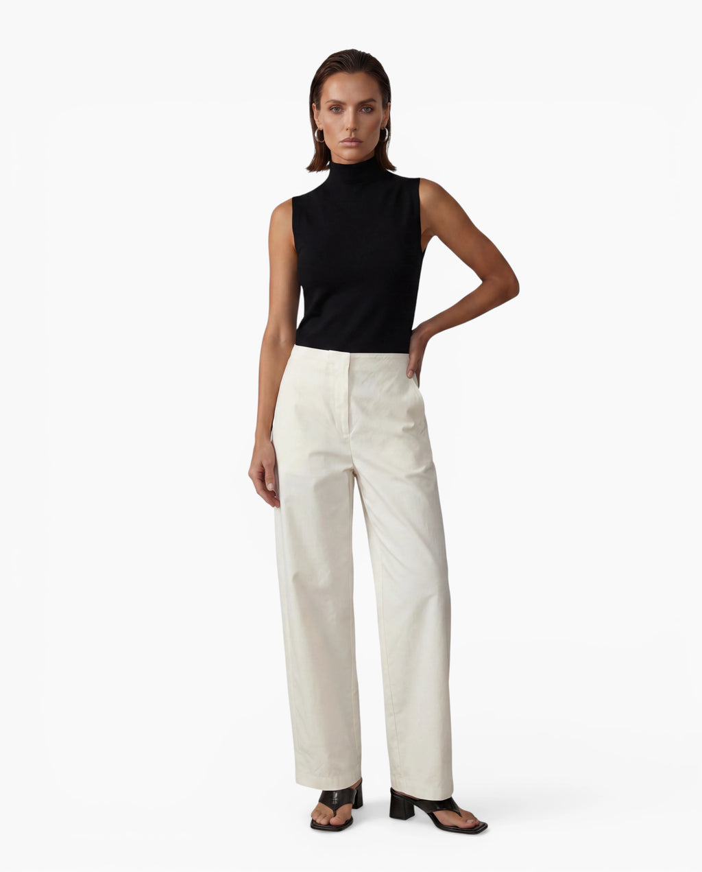 Mock Neck Sleeveless Knit Top