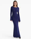 Open Back Long Sleeve Maxi Dress