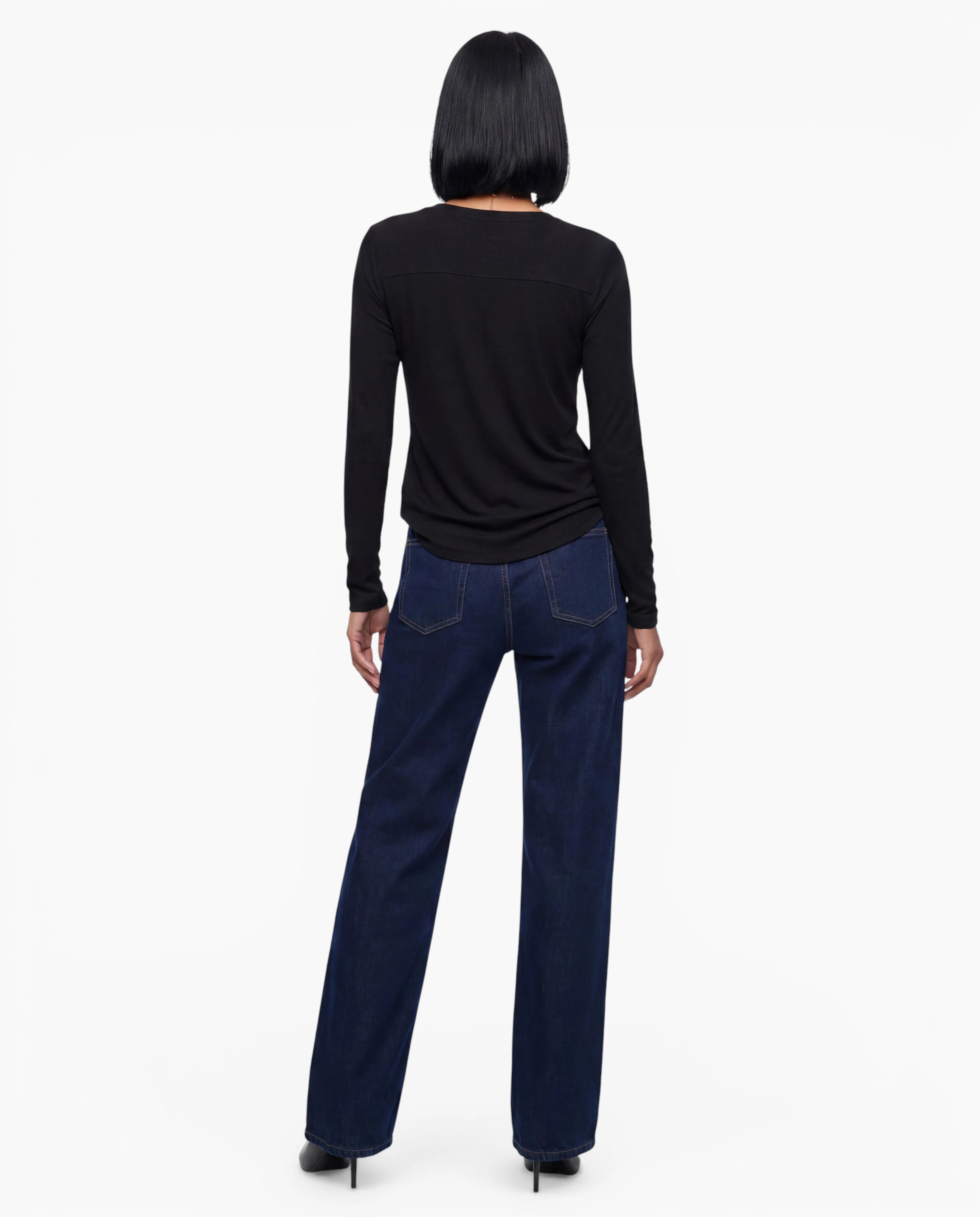 Long Sleeve Henley Button Top