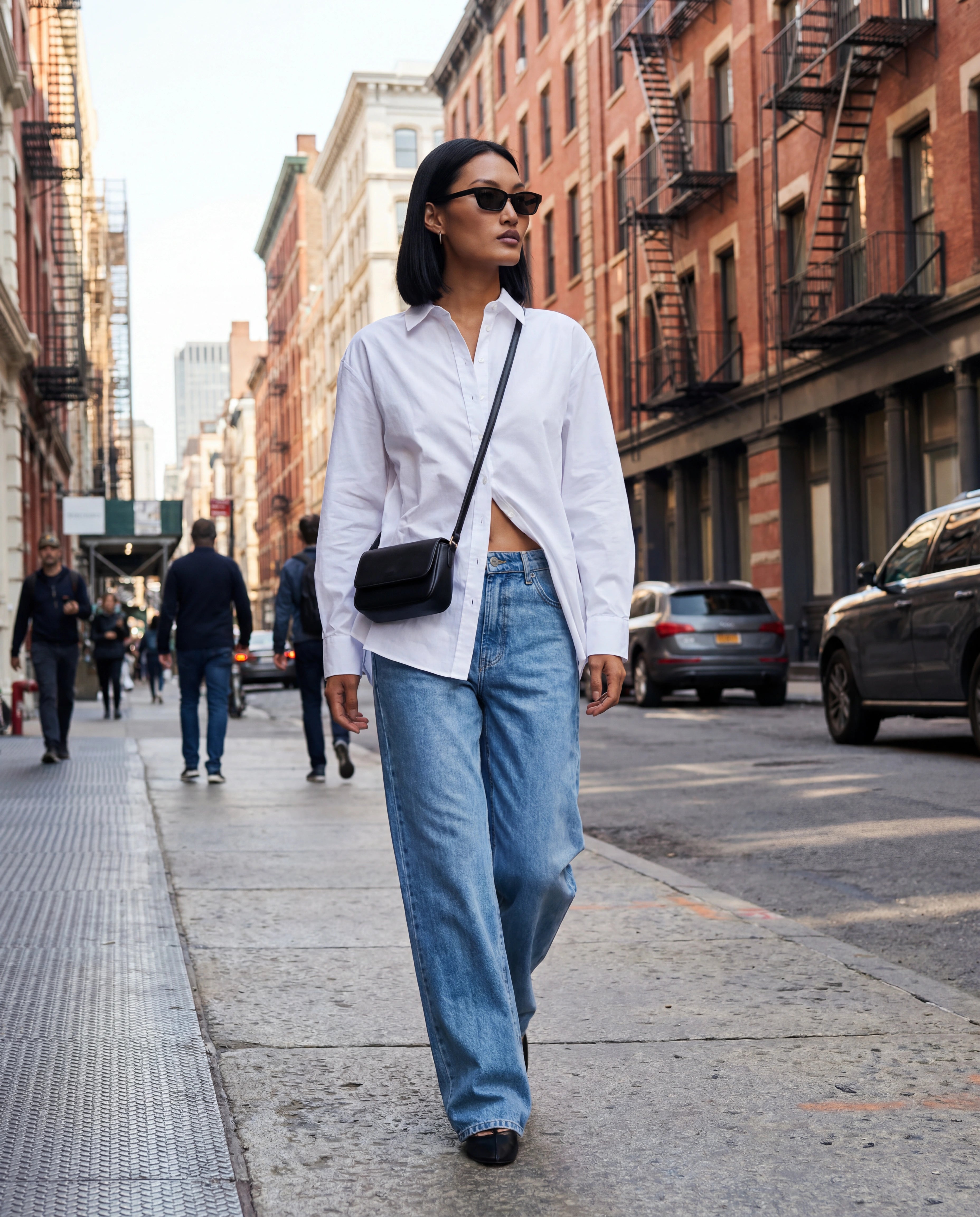 Oversized Cotton Poplin Button Up Shirt