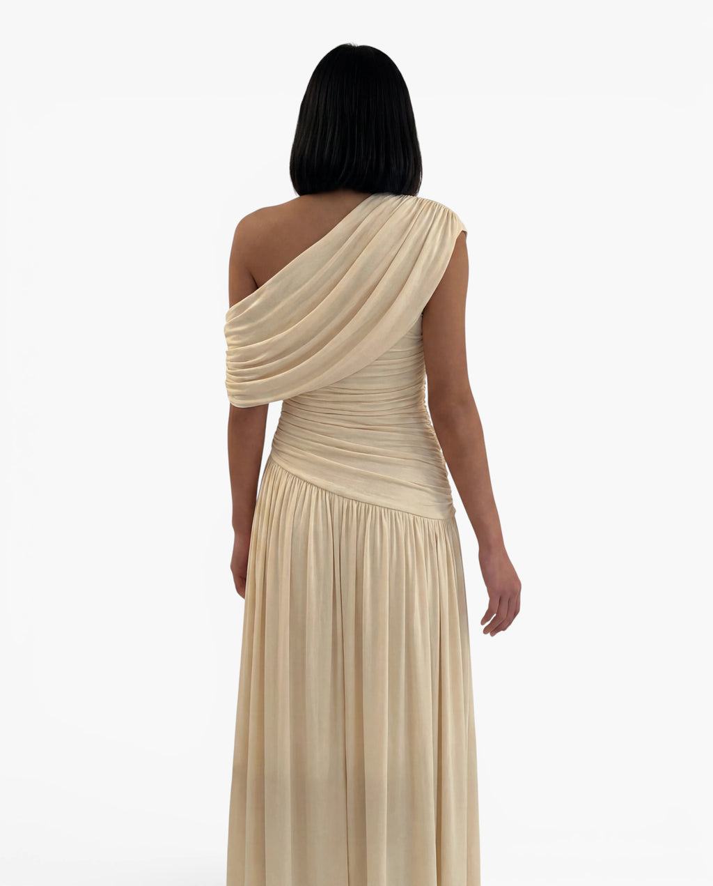 One Shoulder Draped Maxi Dress