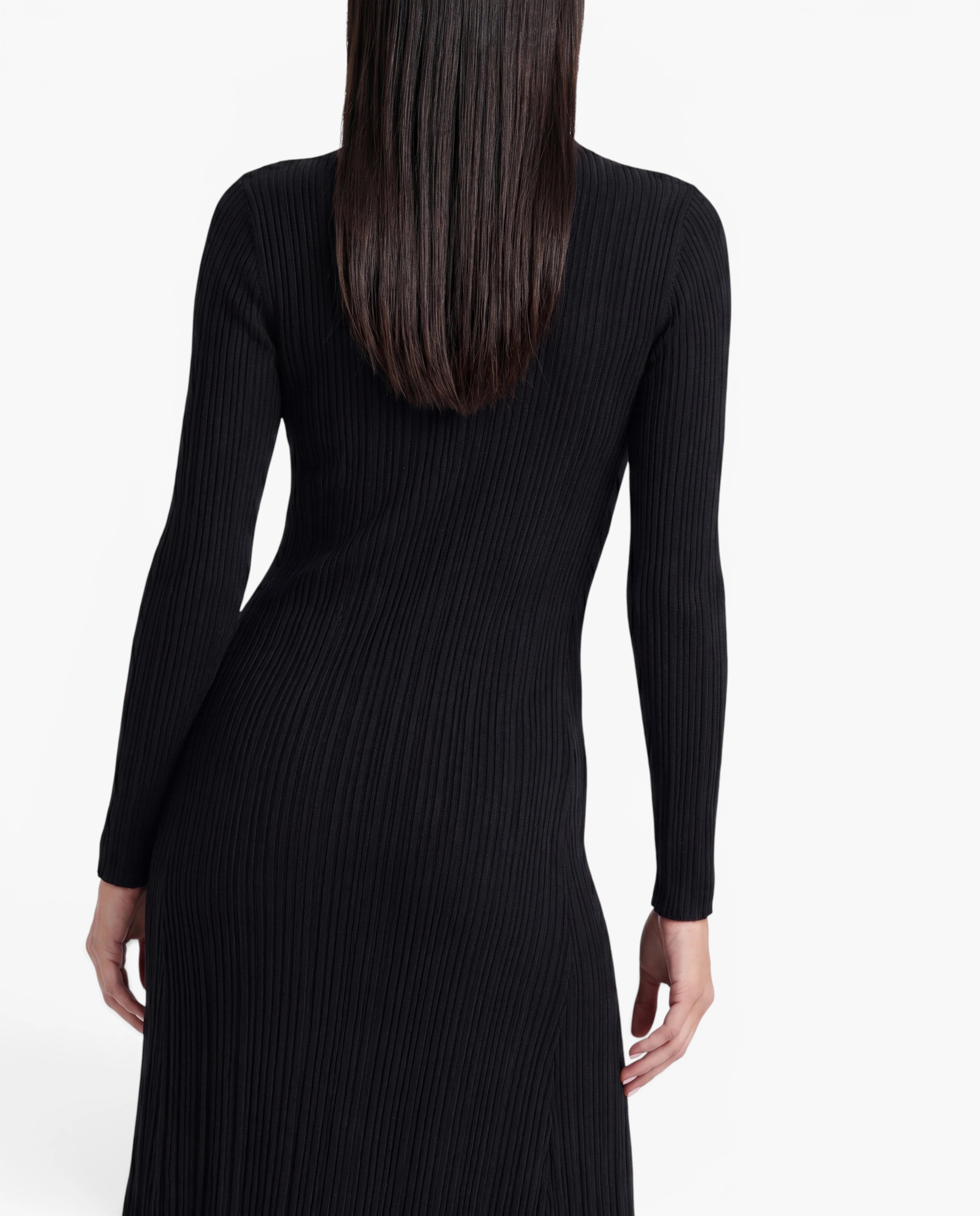 Long Sleeve Ribbed Knit Maxi Dress