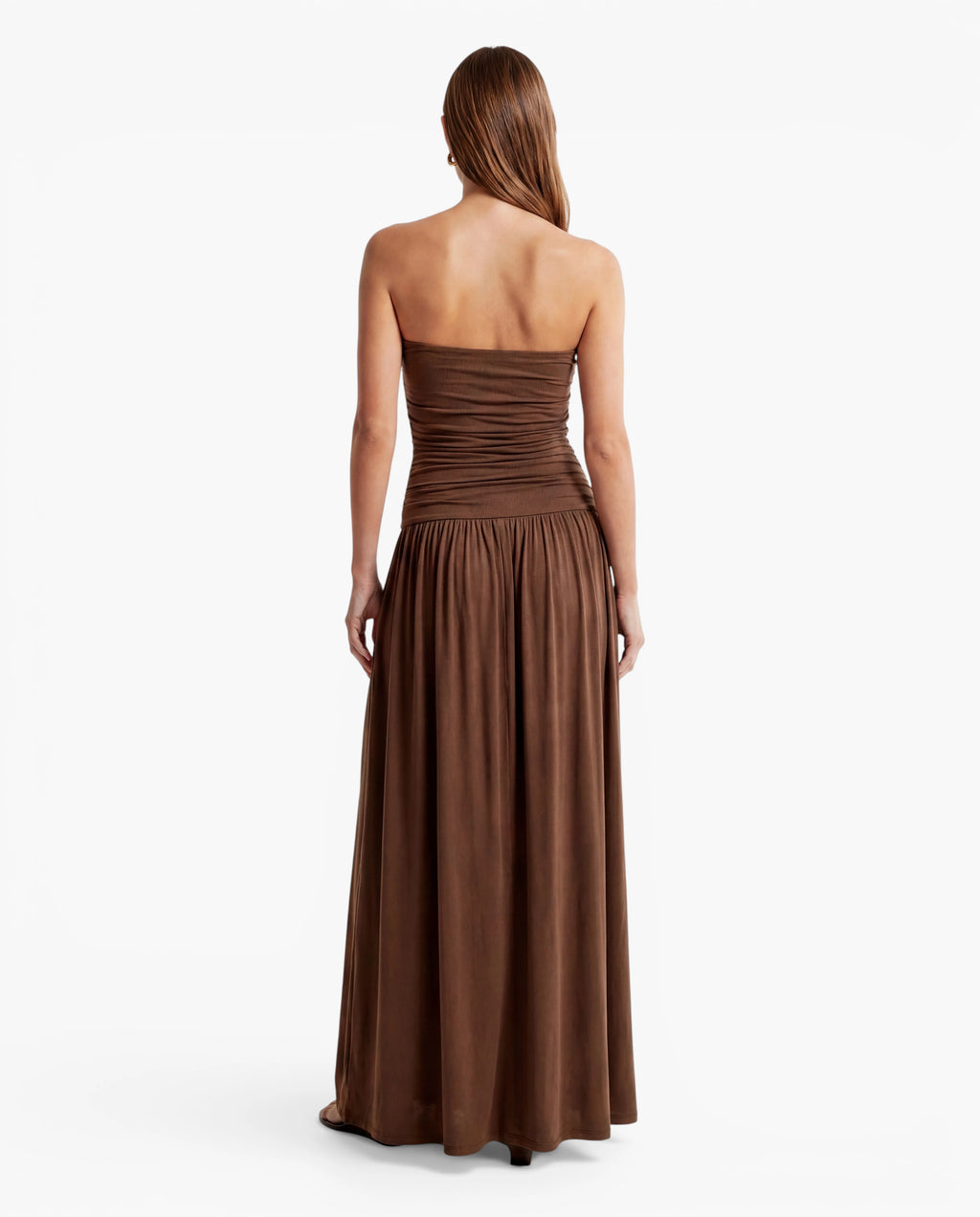 Strapless Ruched Maxi Dress