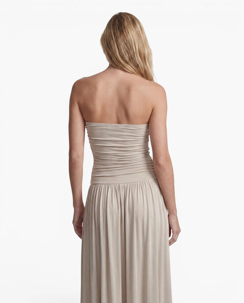 Strapless Ruched Maxi Dress