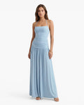 Halter Neck Ruched Maxi Dress