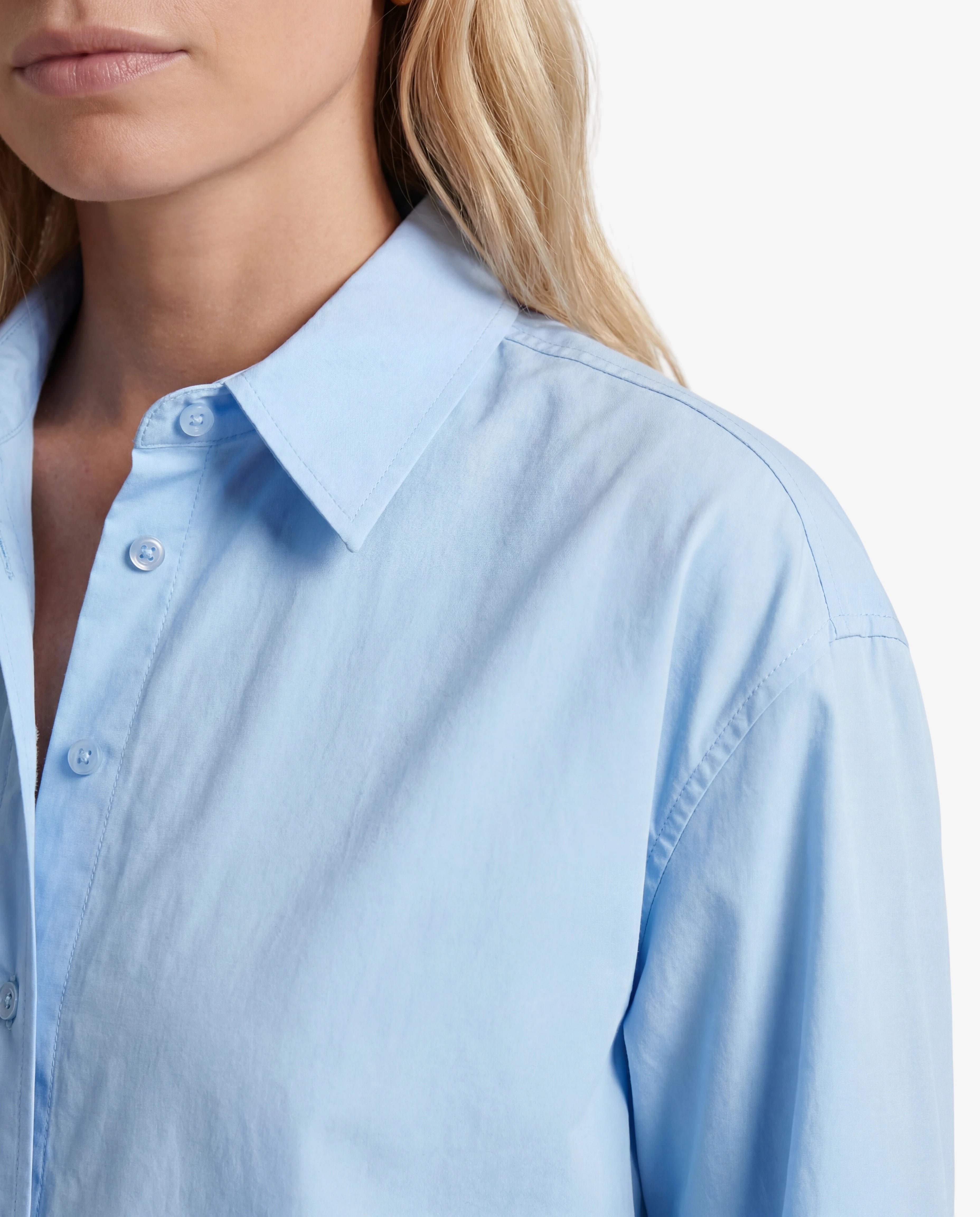 Oversized Cotton Poplin Button Up Shirt
