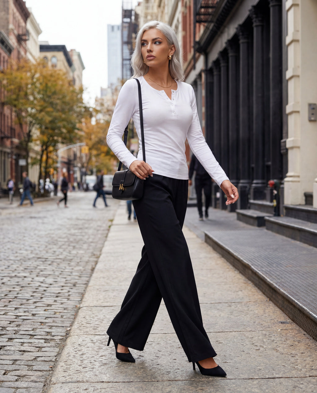 Long Sleeve Henley Button Top