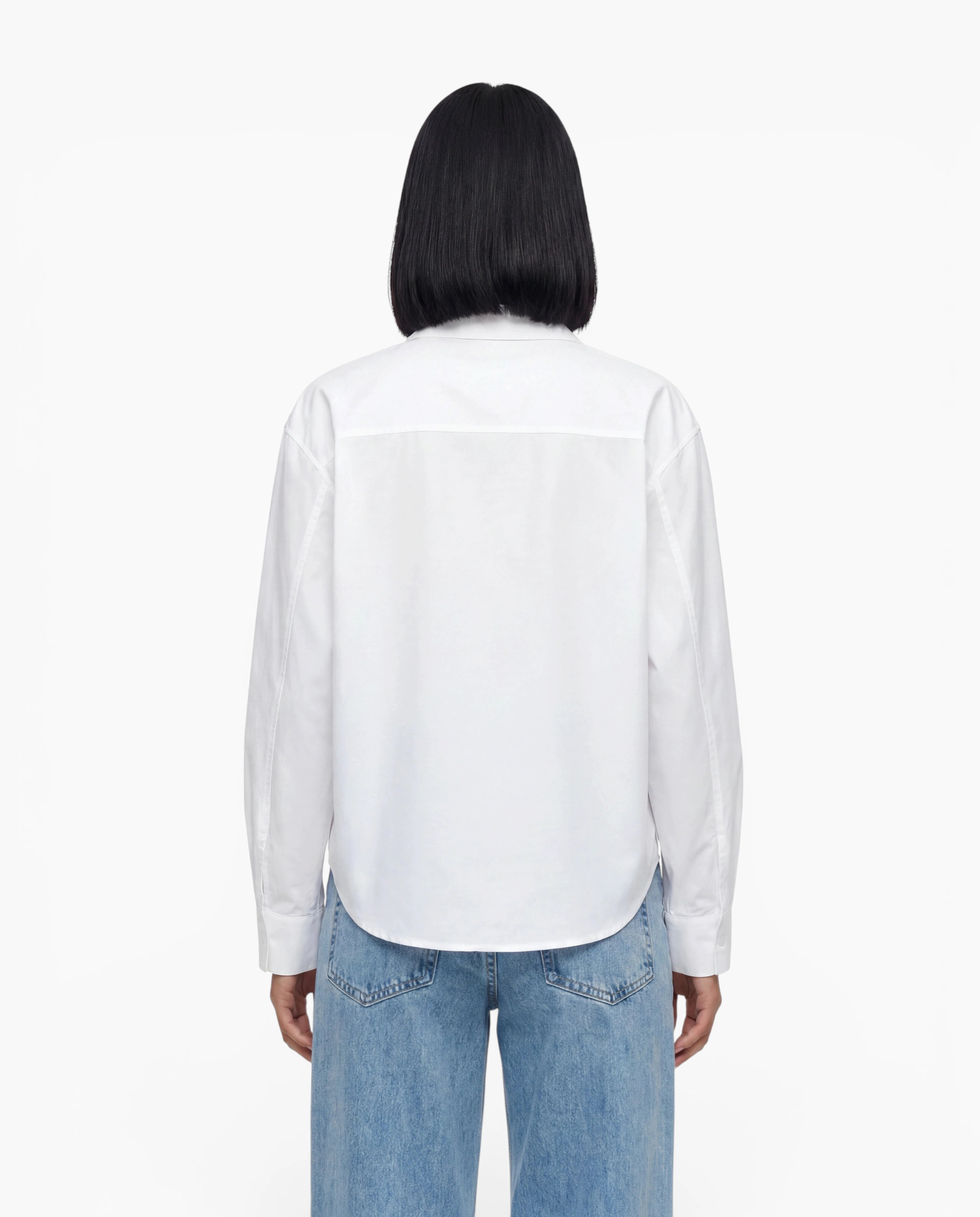 Oversized Cotton Poplin Button Up Shirt