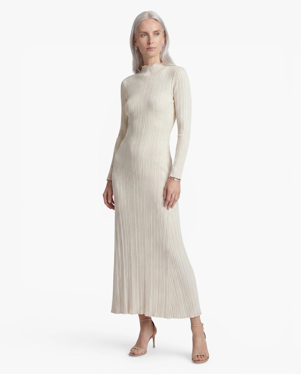 Long Sleeve Ribbed Knit Maxi Dress