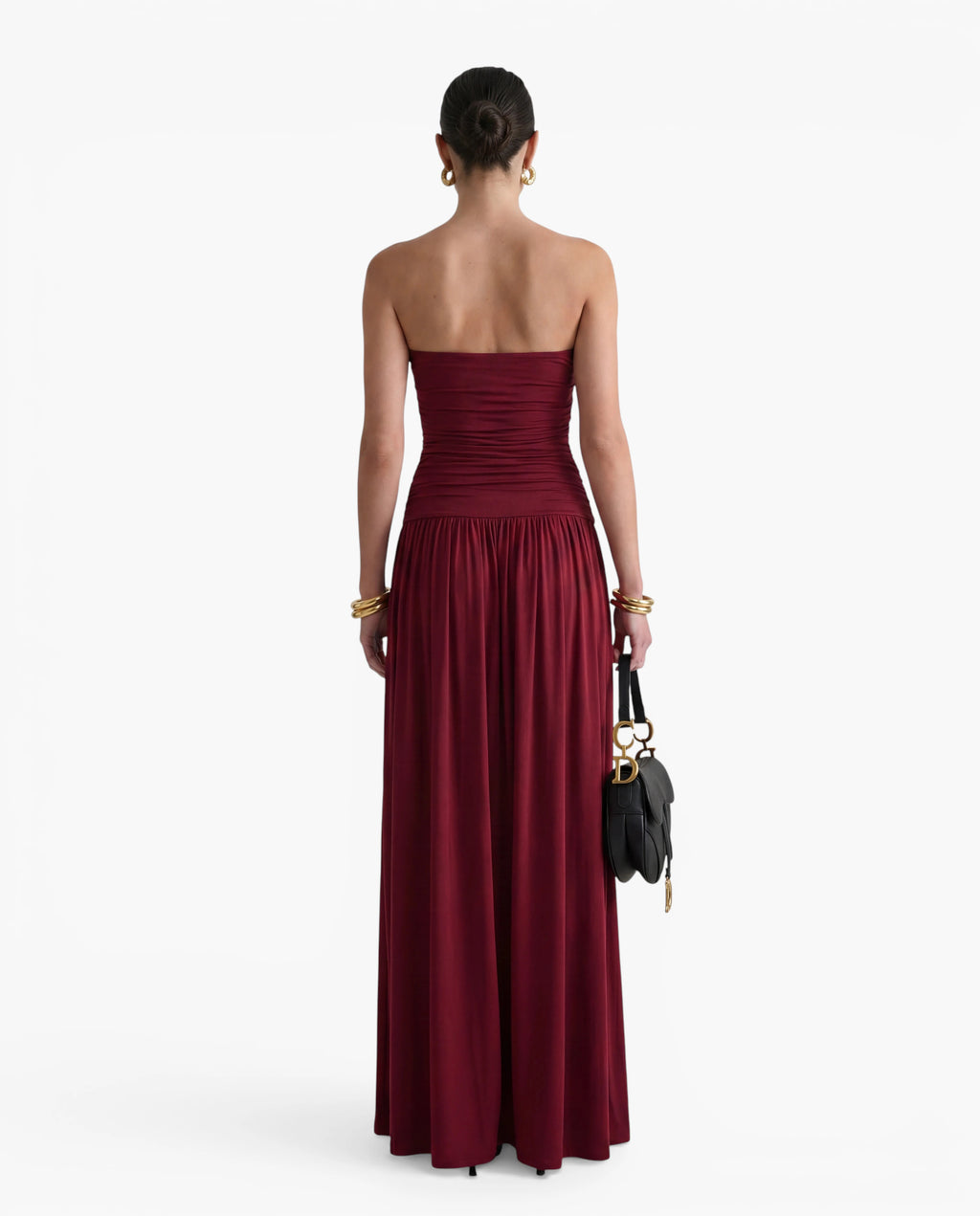 Strapless Ruched Maxi Dress
