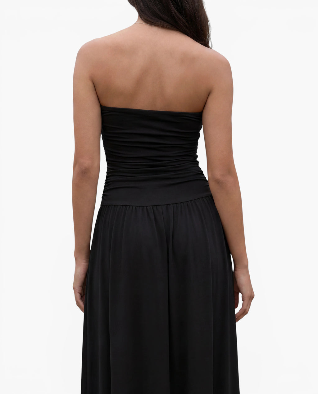 Strapless Ruched Maxi Dress