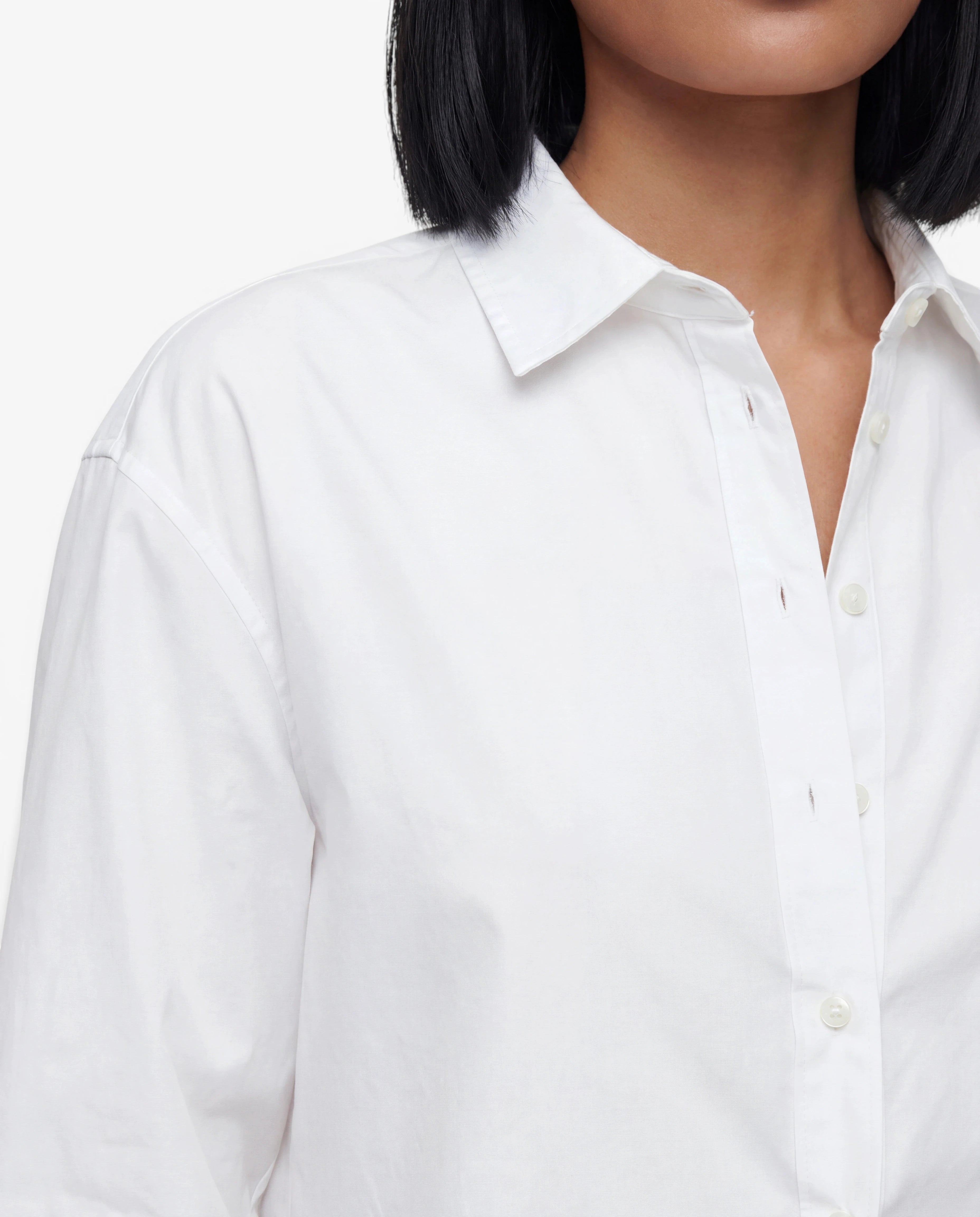 Oversized Cotton Poplin Button Up Shirt