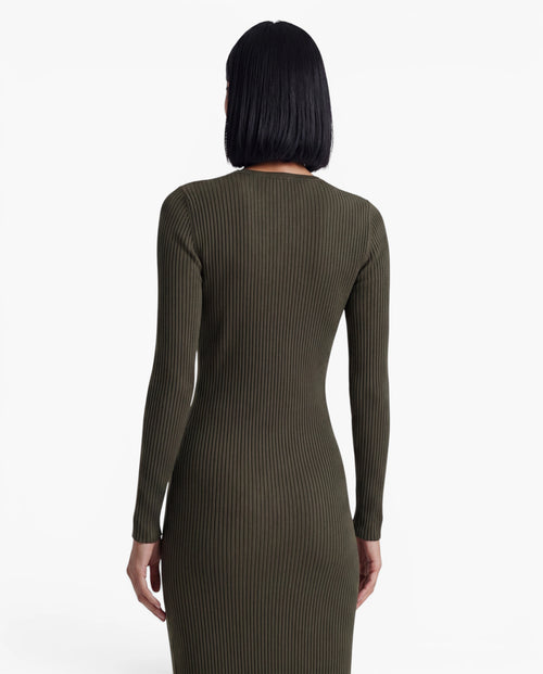 Long Sleeve Ribbed Knit Maxi Dress